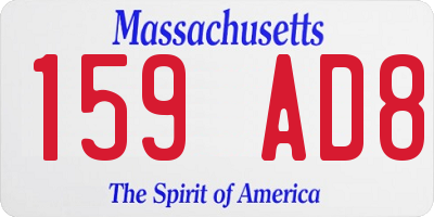 MA license plate 159AD8