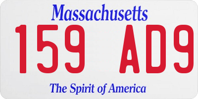 MA license plate 159AD9