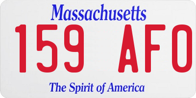 MA license plate 159AF0