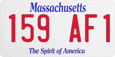 MA license plate 159AF1