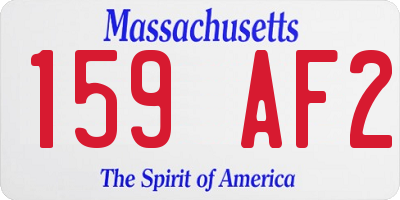 MA license plate 159AF2