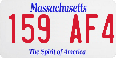 MA license plate 159AF4