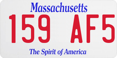 MA license plate 159AF5