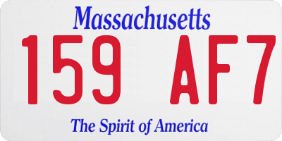 MA license plate 159AF7