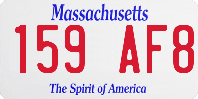 MA license plate 159AF8