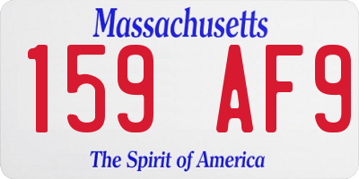 MA license plate 159AF9