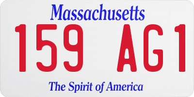 MA license plate 159AG1