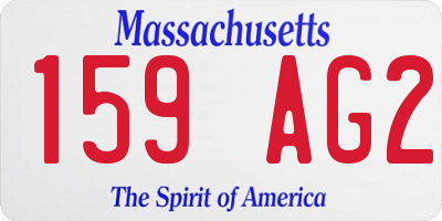 MA license plate 159AG2