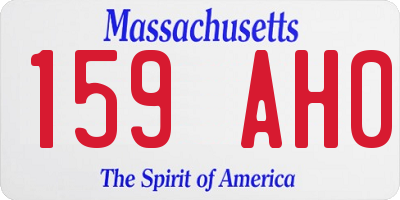 MA license plate 159AH0
