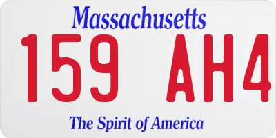 MA license plate 159AH4