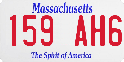 MA license plate 159AH6