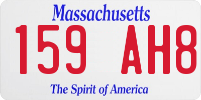 MA license plate 159AH8