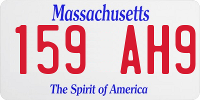 MA license plate 159AH9