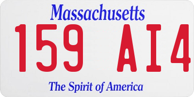 MA license plate 159AI4