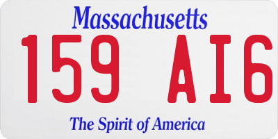 MA license plate 159AI6