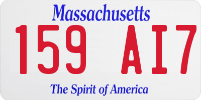 MA license plate 159AI7