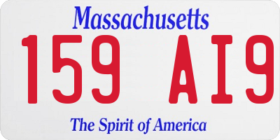 MA license plate 159AI9