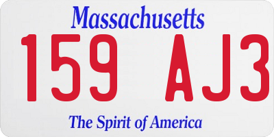 MA license plate 159AJ3