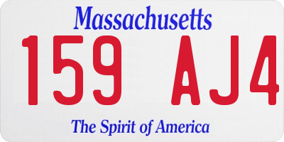 MA license plate 159AJ4