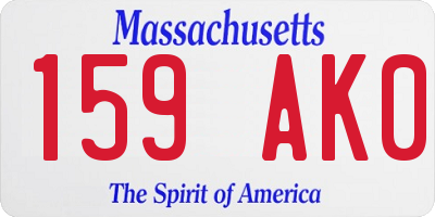 MA license plate 159AK0