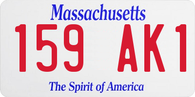 MA license plate 159AK1