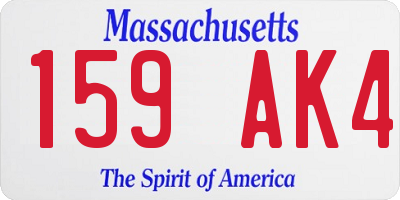 MA license plate 159AK4