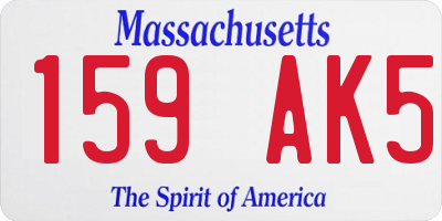MA license plate 159AK5