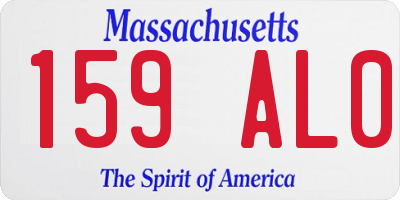 MA license plate 159AL0