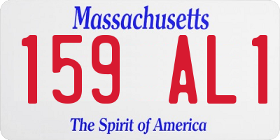 MA license plate 159AL1