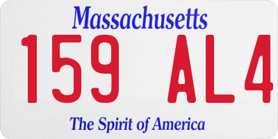 MA license plate 159AL4