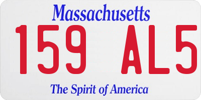 MA license plate 159AL5