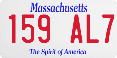 MA license plate 159AL7