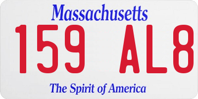 MA license plate 159AL8