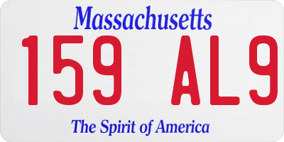 MA license plate 159AL9