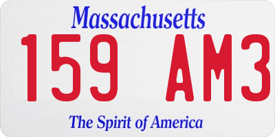 MA license plate 159AM3