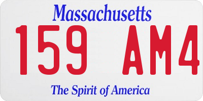 MA license plate 159AM4