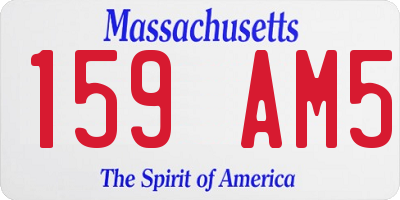MA license plate 159AM5