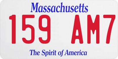 MA license plate 159AM7