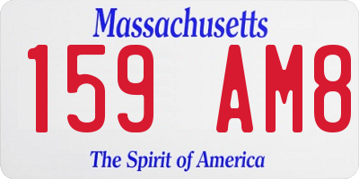 MA license plate 159AM8