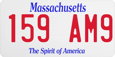 MA license plate 159AM9