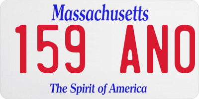 MA license plate 159AN0
