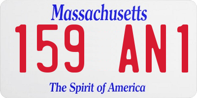 MA license plate 159AN1