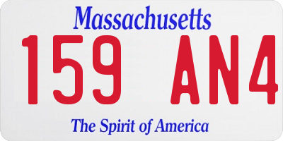 MA license plate 159AN4