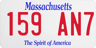 MA license plate 159AN7