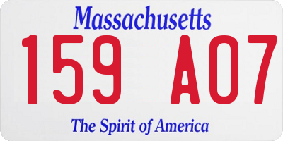 MA license plate 159AO7