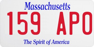 MA license plate 159AP0