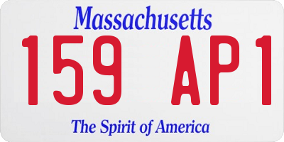 MA license plate 159AP1