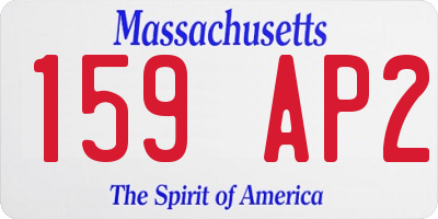 MA license plate 159AP2