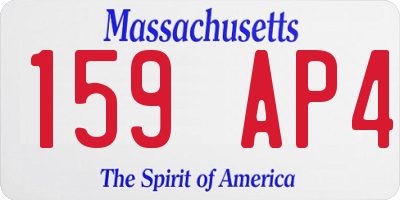 MA license plate 159AP4