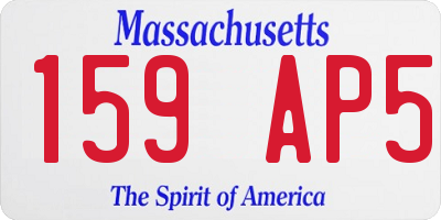 MA license plate 159AP5
